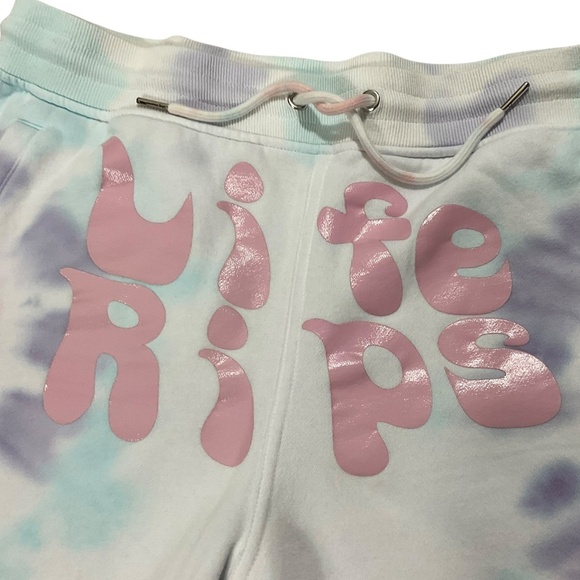 Chris D’Elia Life Rips Tie-Dye Sweat Shorts Size Medium Pastel Pullover Shorts - Picture 3 of 7